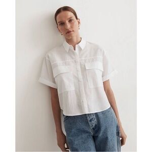 Madewell utility button up shirt eyelet white